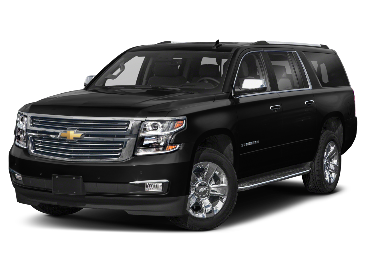 2019 Chevrolet Suburban Premier in Black — front three-quarter view