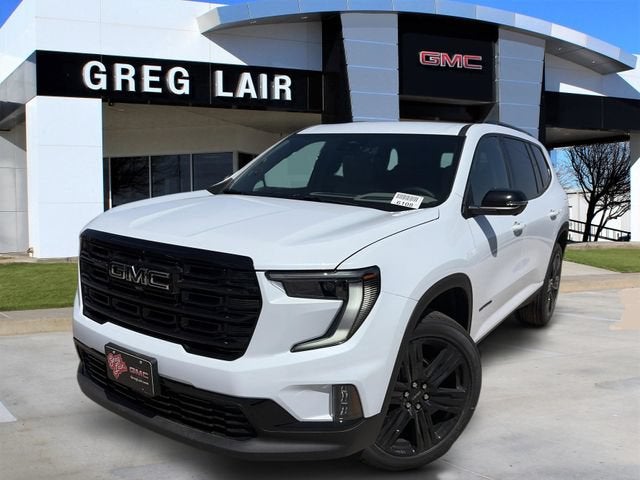 2026 GMC Acadia Elevation in Glacier White Tricoat — front three-quarter view
