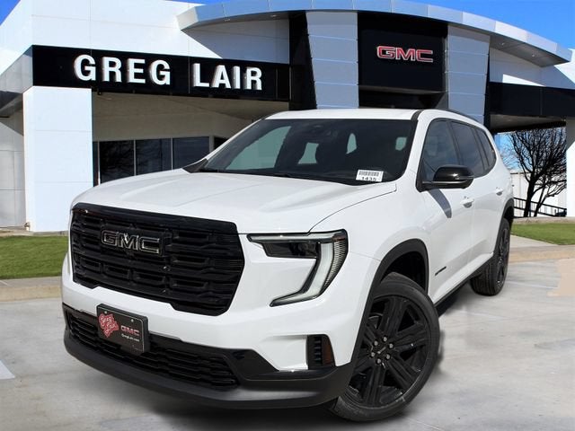 2026 GMC Acadia Elevation in Summit White — front three-quarter view