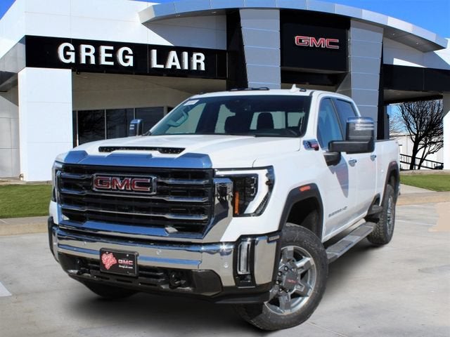 2026 GMC Sierra 2500 HD SLT in Summit White — front three-quarter view