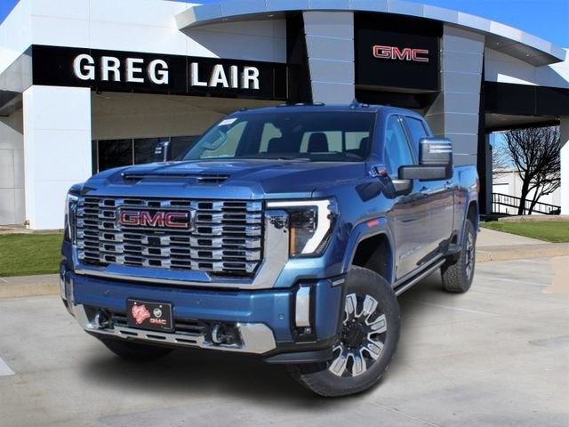 2026 GMC Sierra 2500 HD Denali in Downpour Metallic — front three-quarter view
