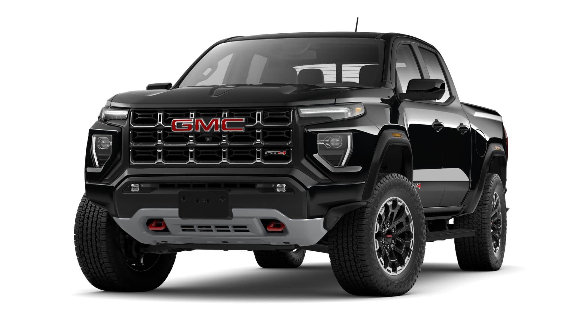 2026 GMC Canyon AT4 in Onyx Black — front three-quarter view