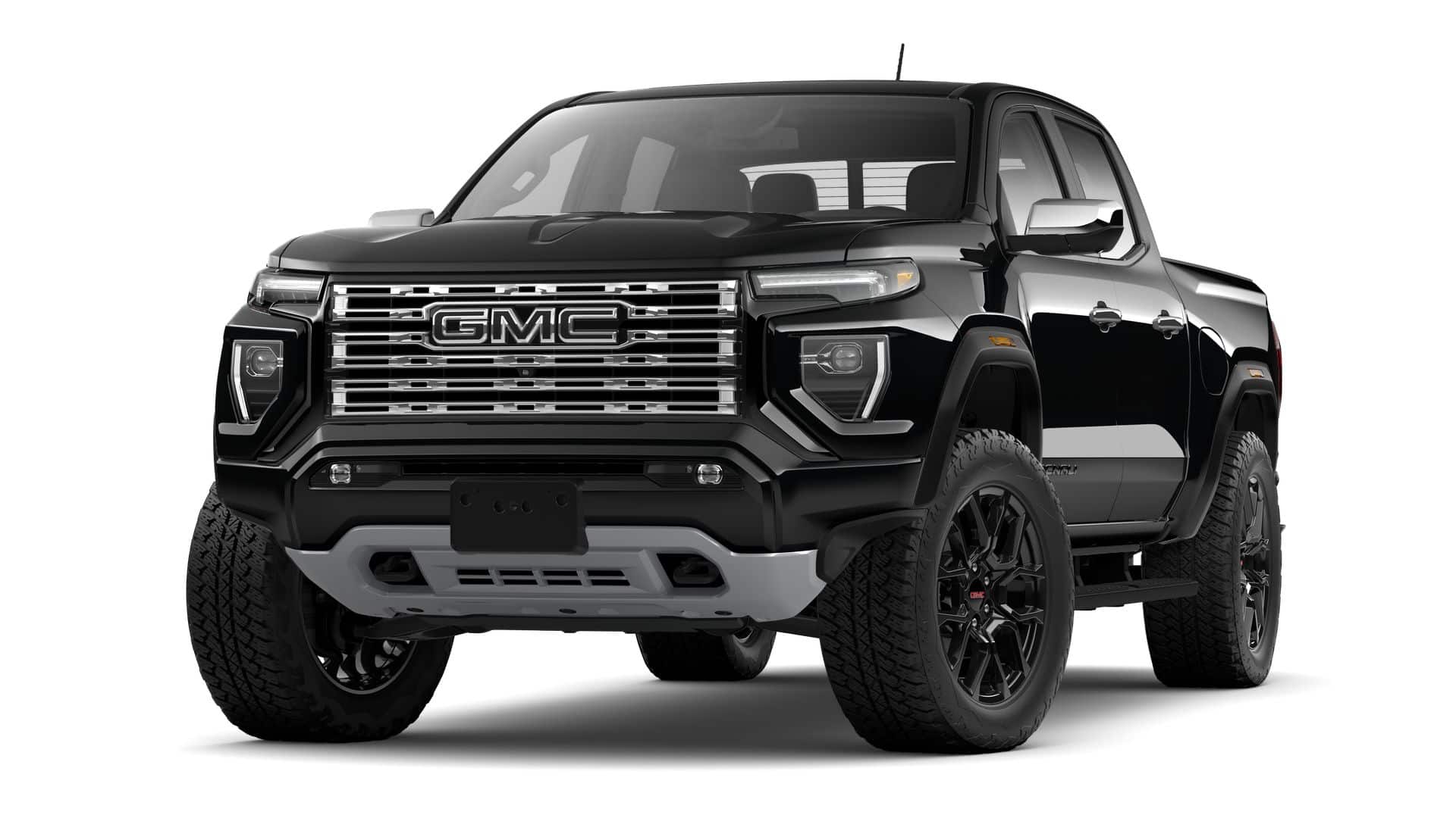 2026 GMC Canyon Denali in Onyx Black — front three-quarter view