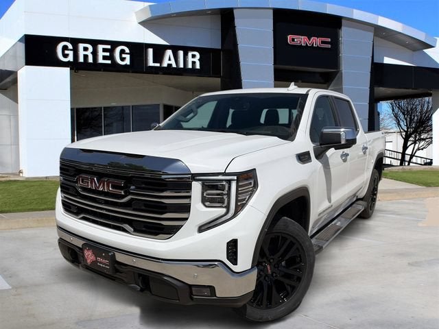 2026 GMC Sierra 1500 SLT in Summit White — front three-quarter view