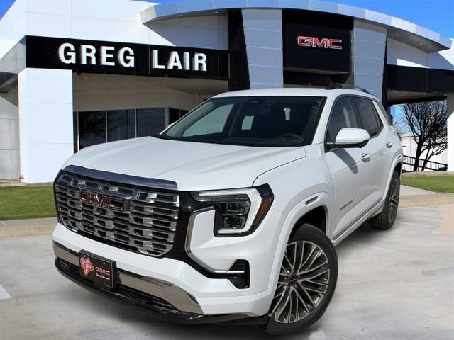 2026 GMC Terrain Denali in Glacier White Tricoat — front three-quarter view