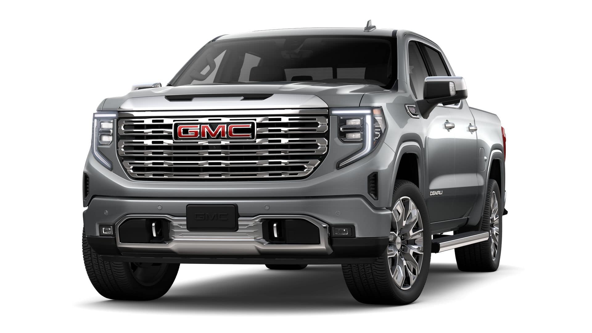 2026 GMC Sierra 1500 Denali in Sterling Metallic — front three-quarter view