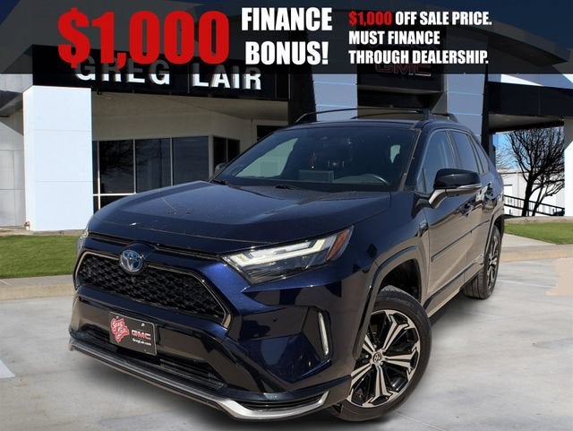 2022 Toyota RAV4 Prime XSE in Blue/midnight Black — front three-quarter view